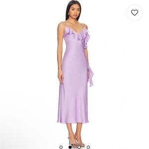 Katie May Elegant Lavender Ruffle Dress size Medium.